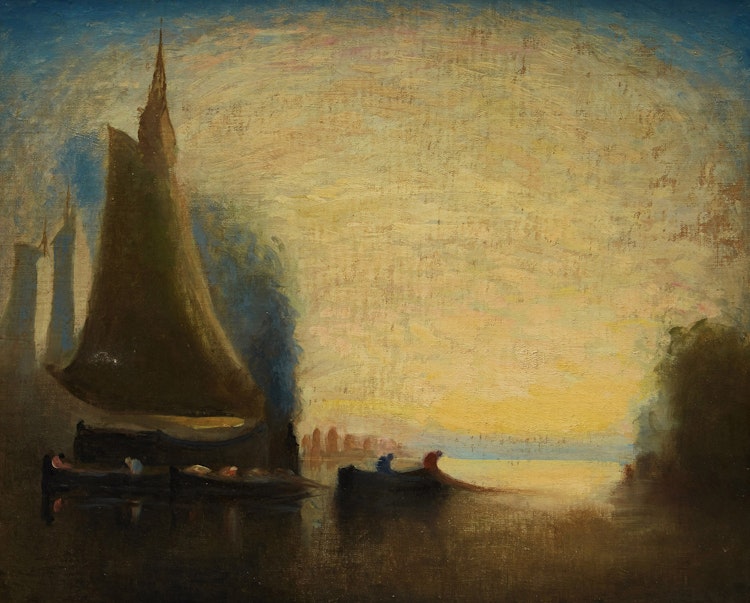 Artwork by John A. Hammond, Gaspereau Fishing, Bay of Fundy