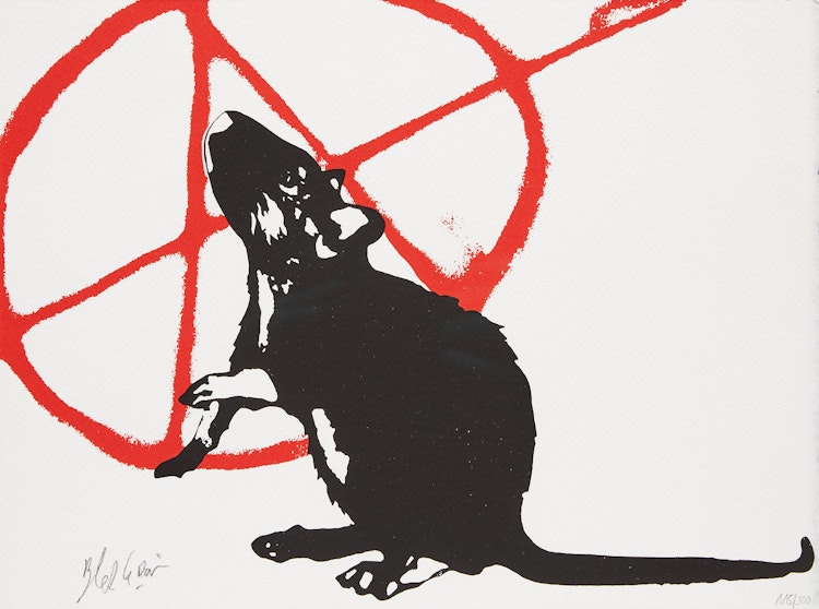 Artwork by Blek Le Rat,  The Anarchist