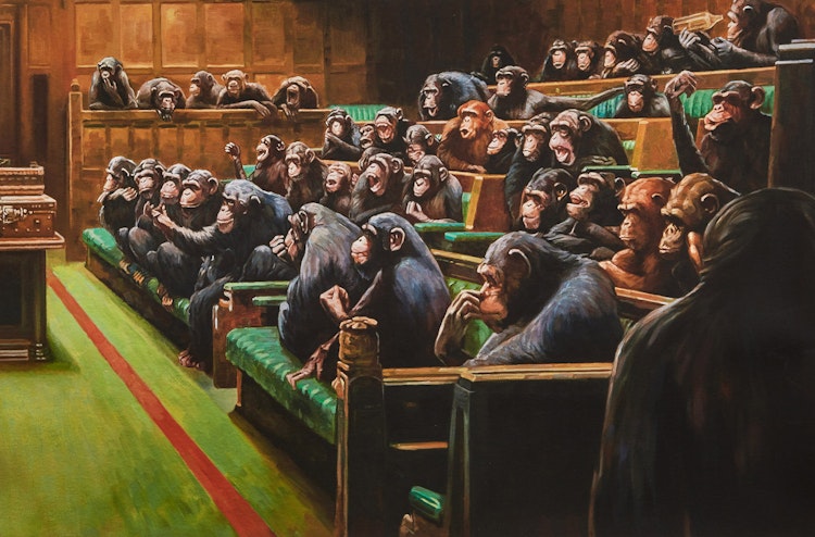 Artwork by Mason Storm, Monkey Parliament