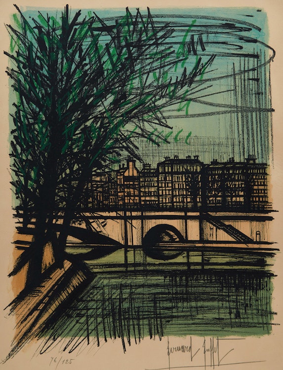 Artwork by Bernard Buffet, Le Pont Marie (Sorlier 127)
