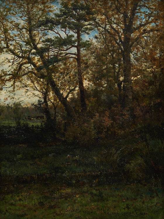 Artwork by Aaron Allan Edson, Forest Scene with Farmhouse