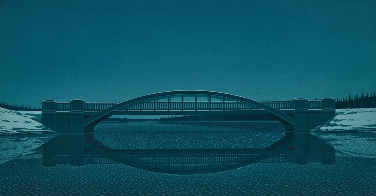 Artwork by Christopher Pratt, The Bridge