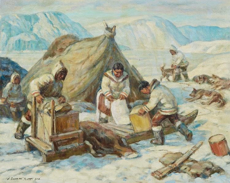 Artwork by Adam Sherriff Scott,  Inuit Camp