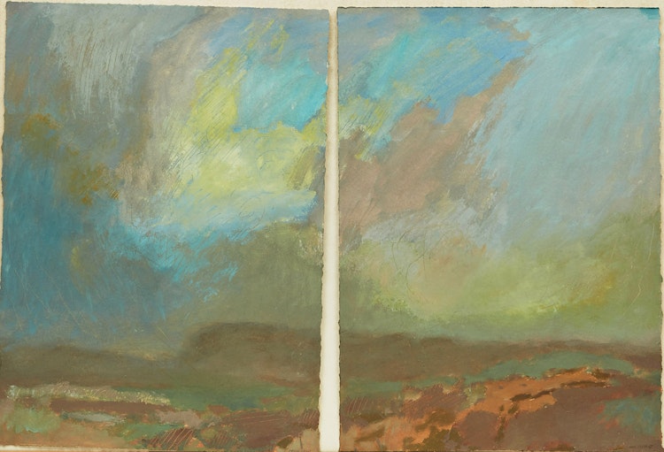 Artwork by Robert Marchessault, Cloudbreak, Niagara Escarpment (diptych)