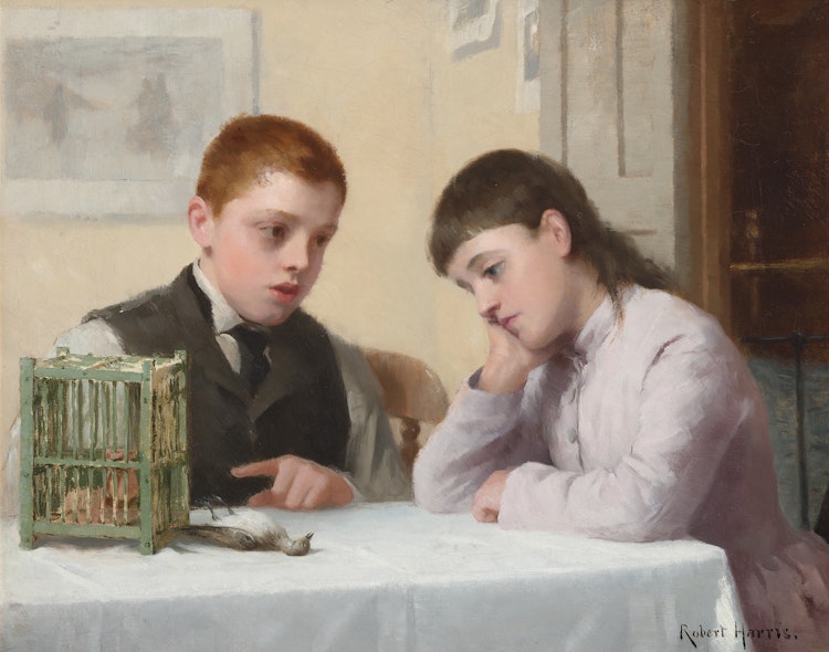 Artwork by Robert Harris, The Dead Bird, circa 1890