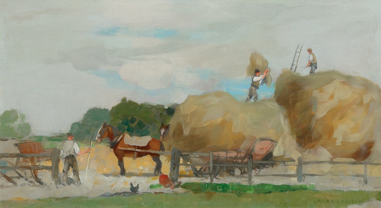 Artwork by James Kerr-Lawson,  Harvesting, circa 1912-13