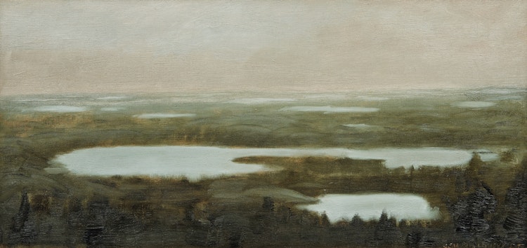 Artwork by Jean Paul Lemieux,  Les Lacs du Nord 