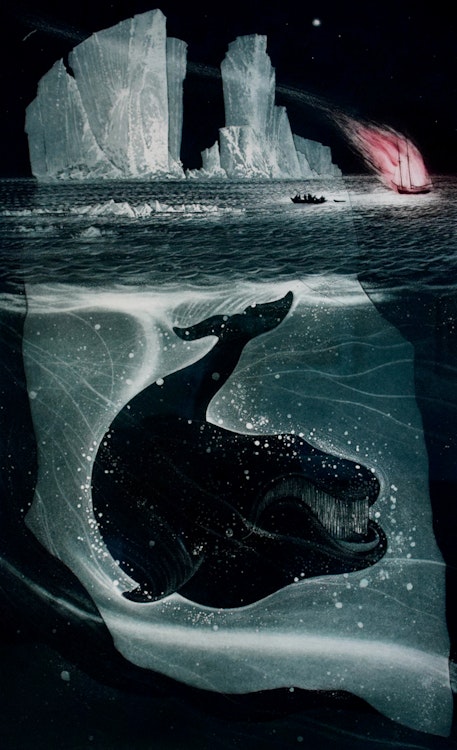 Artwork by David Lloyd Blackwood, Fire Down on the Labrador