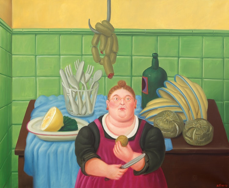 Artwork by Fernando Botero,  The Kitchen