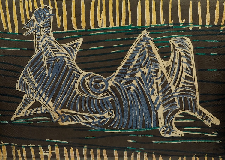 Artwork by Henry Moore, Reclining Figure. 1949 (TEX 21.1:S2)