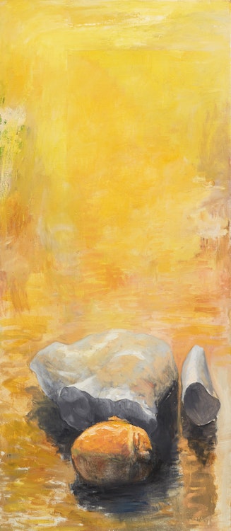 Artwork by Tom Hopkins, Fallen Idol (Yellow Monument)