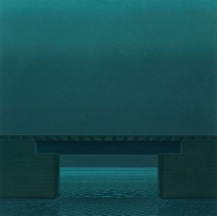 Artwork by Christopher Pratt, Night Trestle