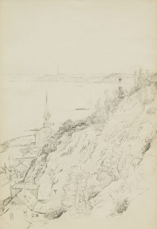 Artwork by Robert Wakeham Pilot, Sillery from the Battlefields Park