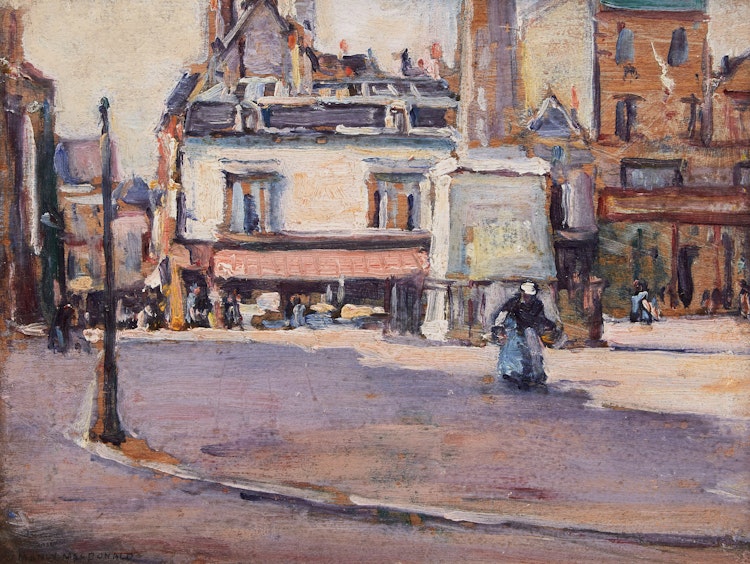 Artwork by Manly Edward MacDonald, Sunday Morning, French Village