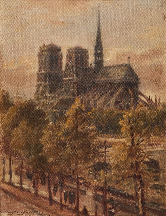 Artwork by Georges Delfosse, Notre-Dame Cathedral