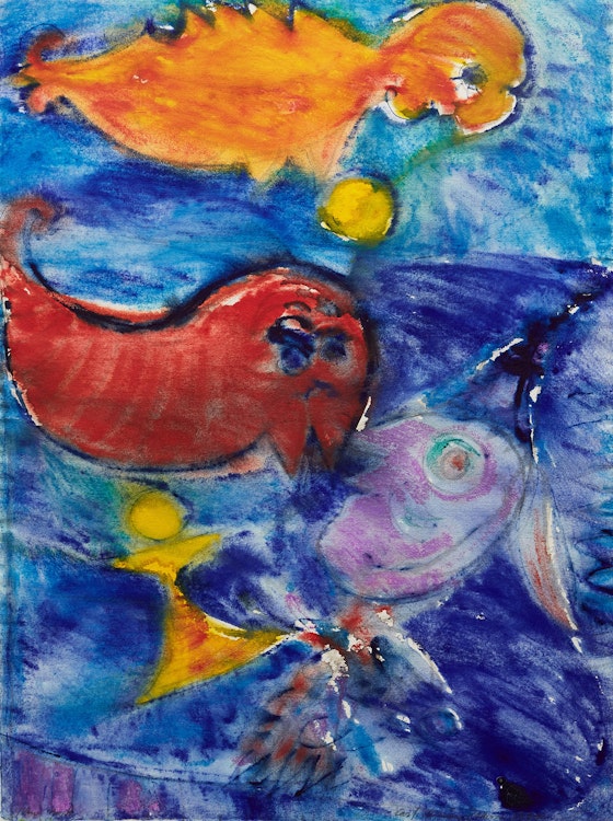Artwork by Carl-Henning Pedersen, The Flying Man