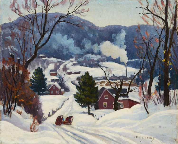 Artwork by Frederick Stanley Haines, Winter Landscape