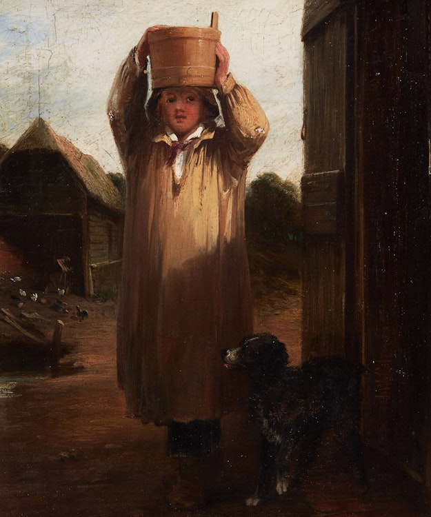 Artwork by James William Cole, A Boy and his Dog