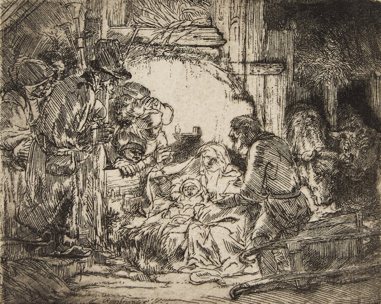 Artwork by Rembrandt Harmenszoon Van Rijn, The Adoration of the Shepherds with Lamp
