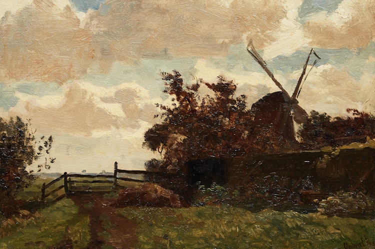 Artwork by Paul Joseph Constantin Gabriël, Landscape with Mill