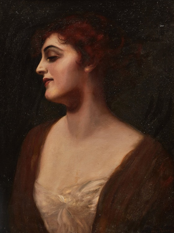 Artwork by Edward Charles Barnes ,  Portrait of a Woman