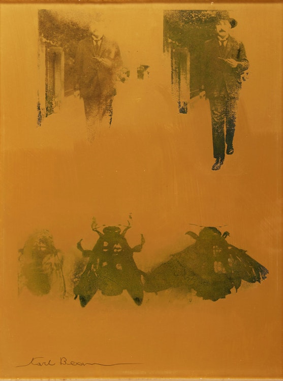 Artwork by Carl Beam, Einstein; Whaling