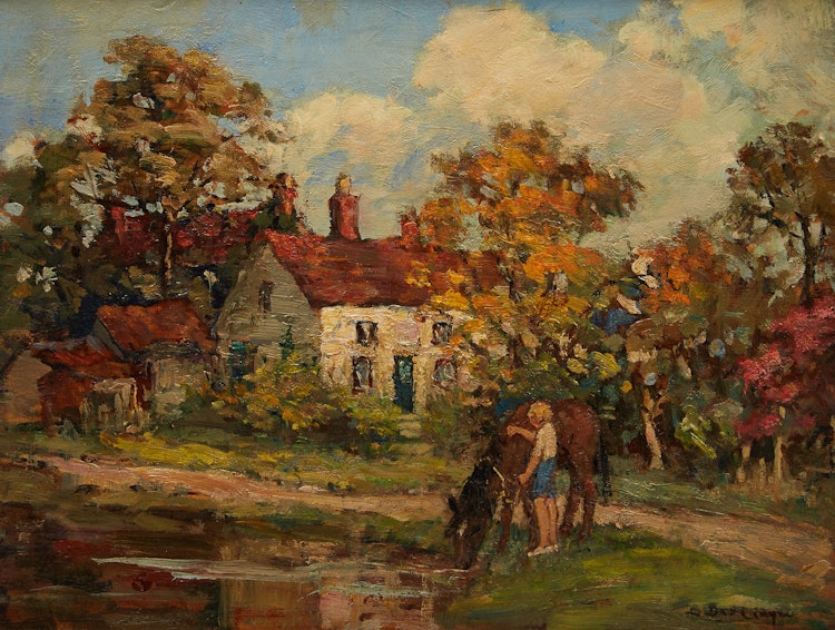 Artwork by Berthe Des Clayes,  Old House St. Sauveur