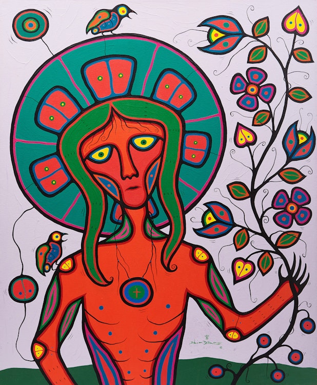 Artwork by Blair Debassige, Feeling the Presence