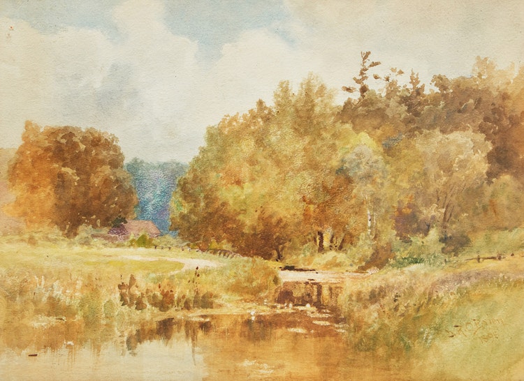 Artwork by Lucius Richard O'Brien,  Landscape with Creek