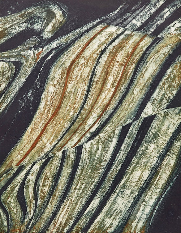 Artwork by Edward John Bartram, Folded Rock (Canadian Shield Series)