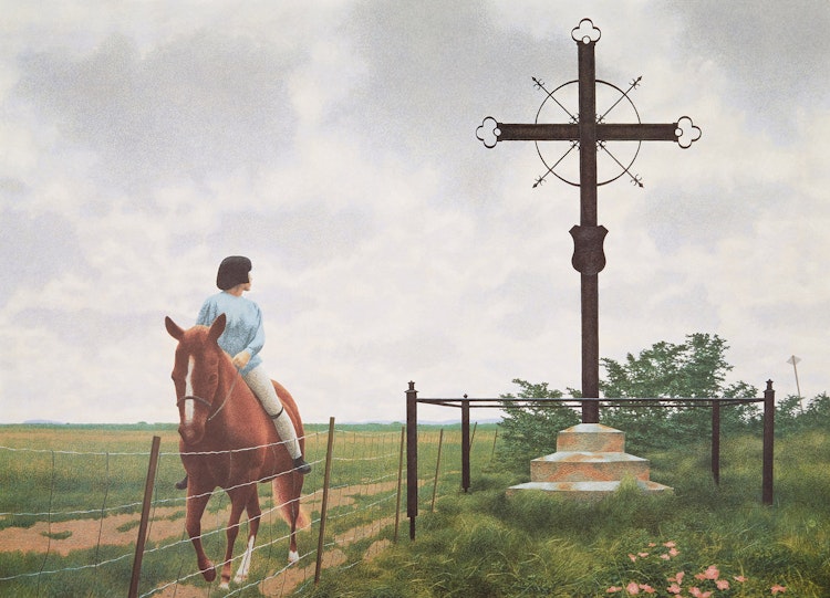 Artwork by David Alexander Colville, French Cross; Target Shooting