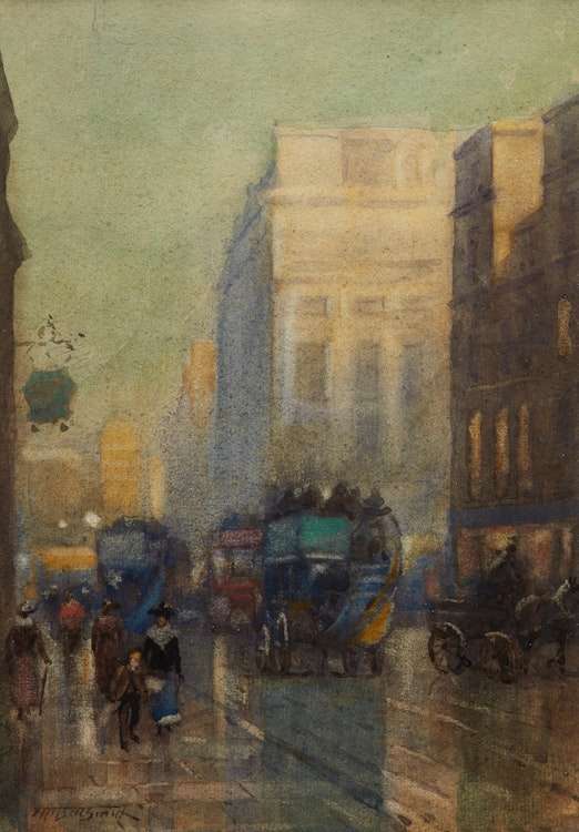 Artwork by Frederic Marlett Bell-Smith, Near Piccadilly Circus
