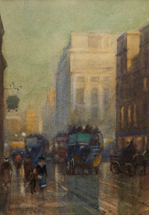 Artwork by Frederic Marlett Bell-Smith,  Near Piccadilly Circus