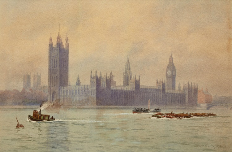 Artwork by Frederic Marlett Bell-Smith,  Palace of Westminster, London