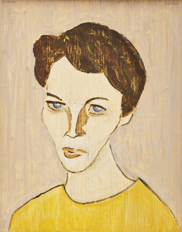 Artwork by Barker Fairley,  Woman in Yellow 