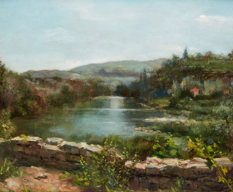 Artwork by Henri Beau,  Paysage d’été, Lac d’Europe