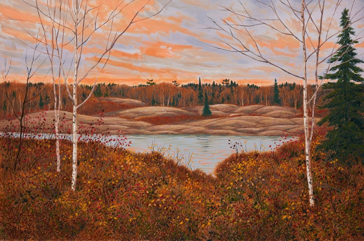 Artwork by Philip Sybal,  Parry Sound Birches 