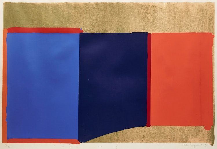 Artwork by John Hoyland, Blues, Reds