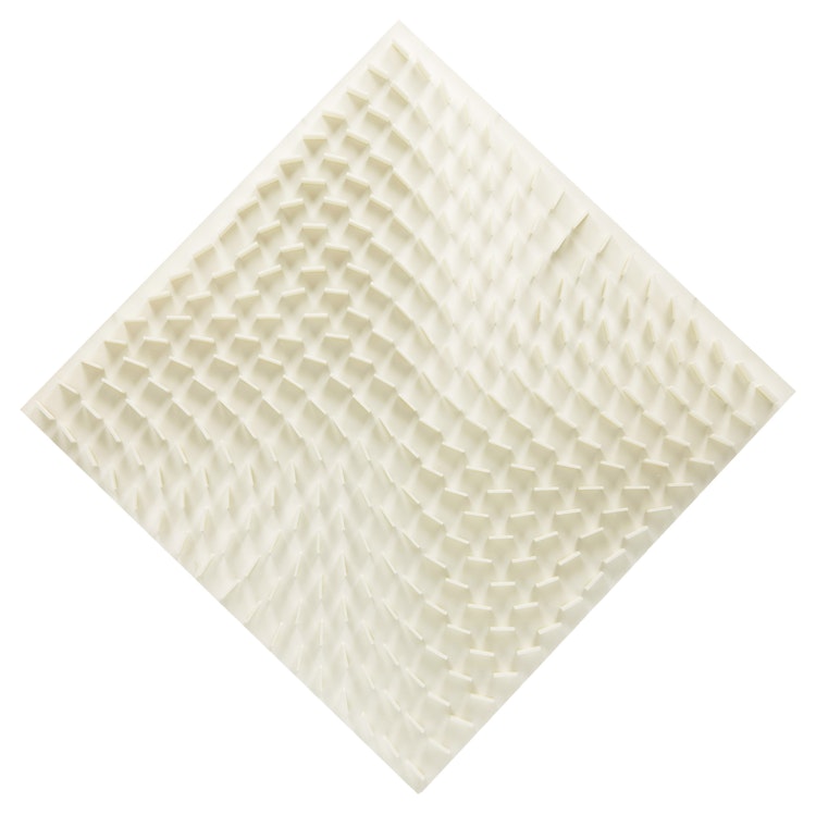 Artwork by Hartmut Böhm, Quadratrelief 11-Object 47 (from Visuell veränderliche Struktur, 1966)