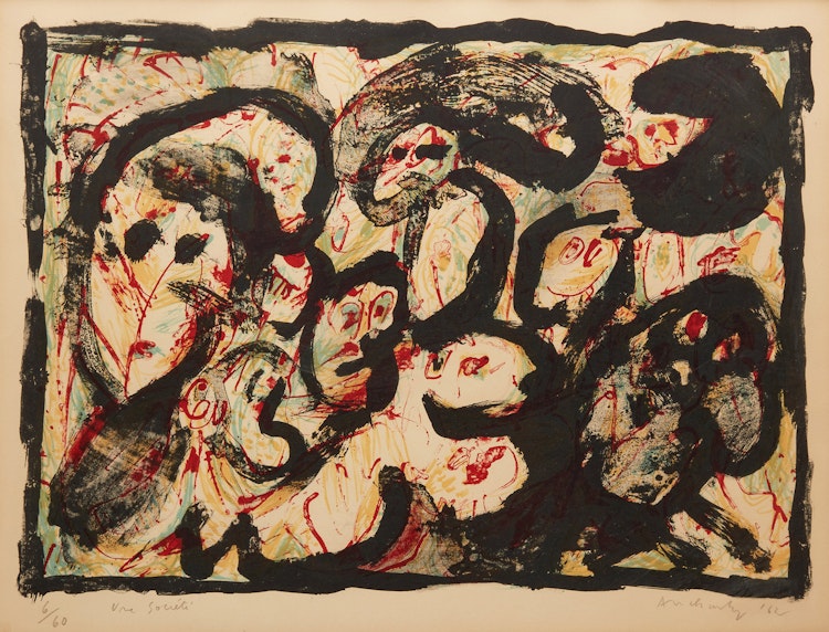 Artwork by Pierre Alechinsky, Une société