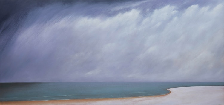 Artwork by Malcolm Rains, Winter over Lake Ontario