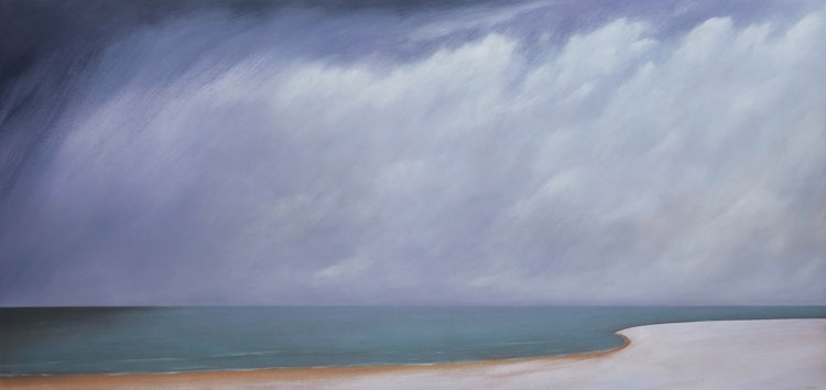 Artwork by Malcolm Rains,  Winter over Lake Ontario