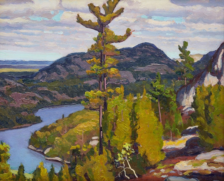 Artwork by Frederick Stanley Haines,  Whitefish Mountain 