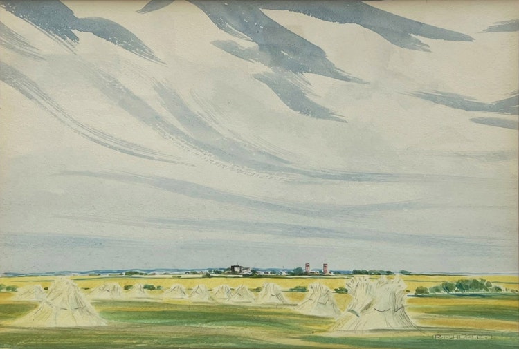 Artwork by Robert N. Hurley,  Prairie Landscape