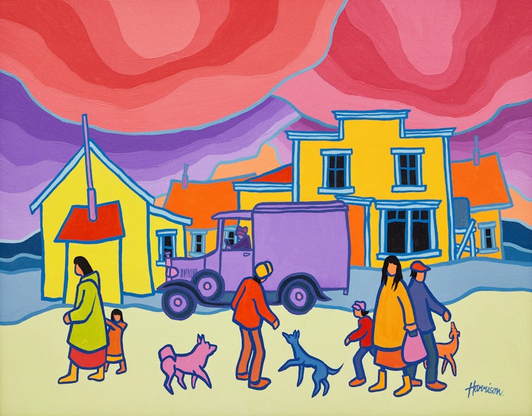 Artwork by Ted Harrison, Delivery Day