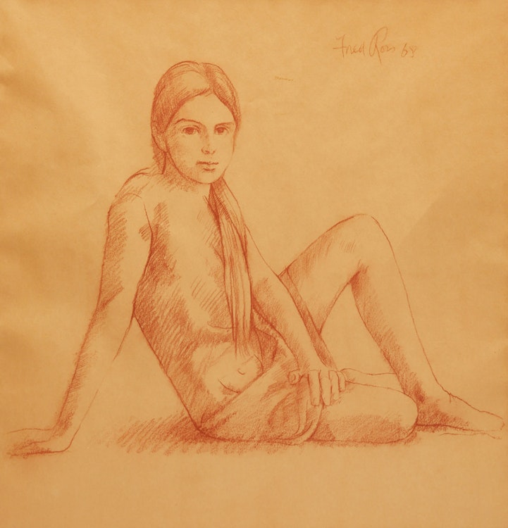 Artwork by Fred Ross, Seated Woman