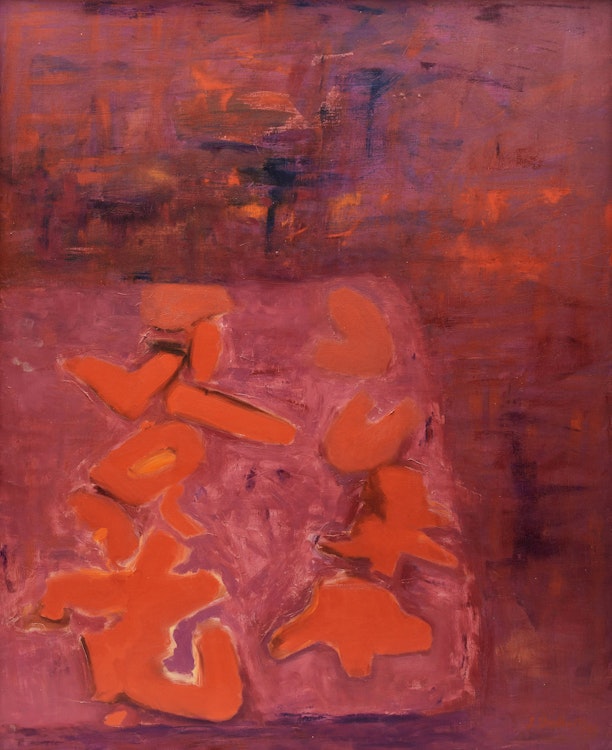 Artwork by Jack Leonard Shadbolt, Vermilion Tokens (Improvisation on Borrowed Forms)