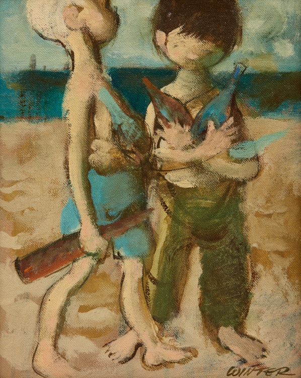 Artwork by William Arthur Winter,  The Beachcombers