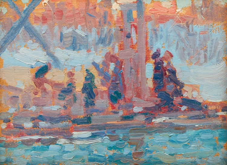 Artwork by Lionel LeMoine FitzGerald, Bridge - St. Boniface