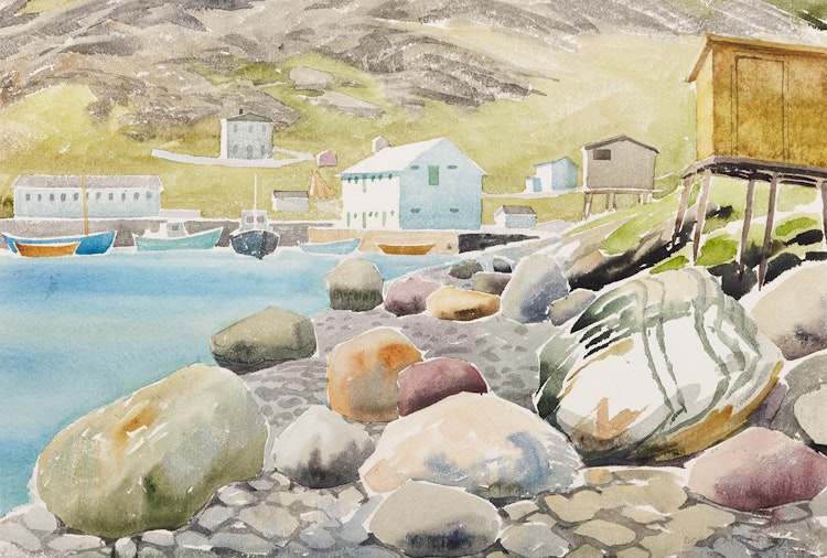 Artwork by Doris Jean McCarthy, Boulders at Port Kirwan
